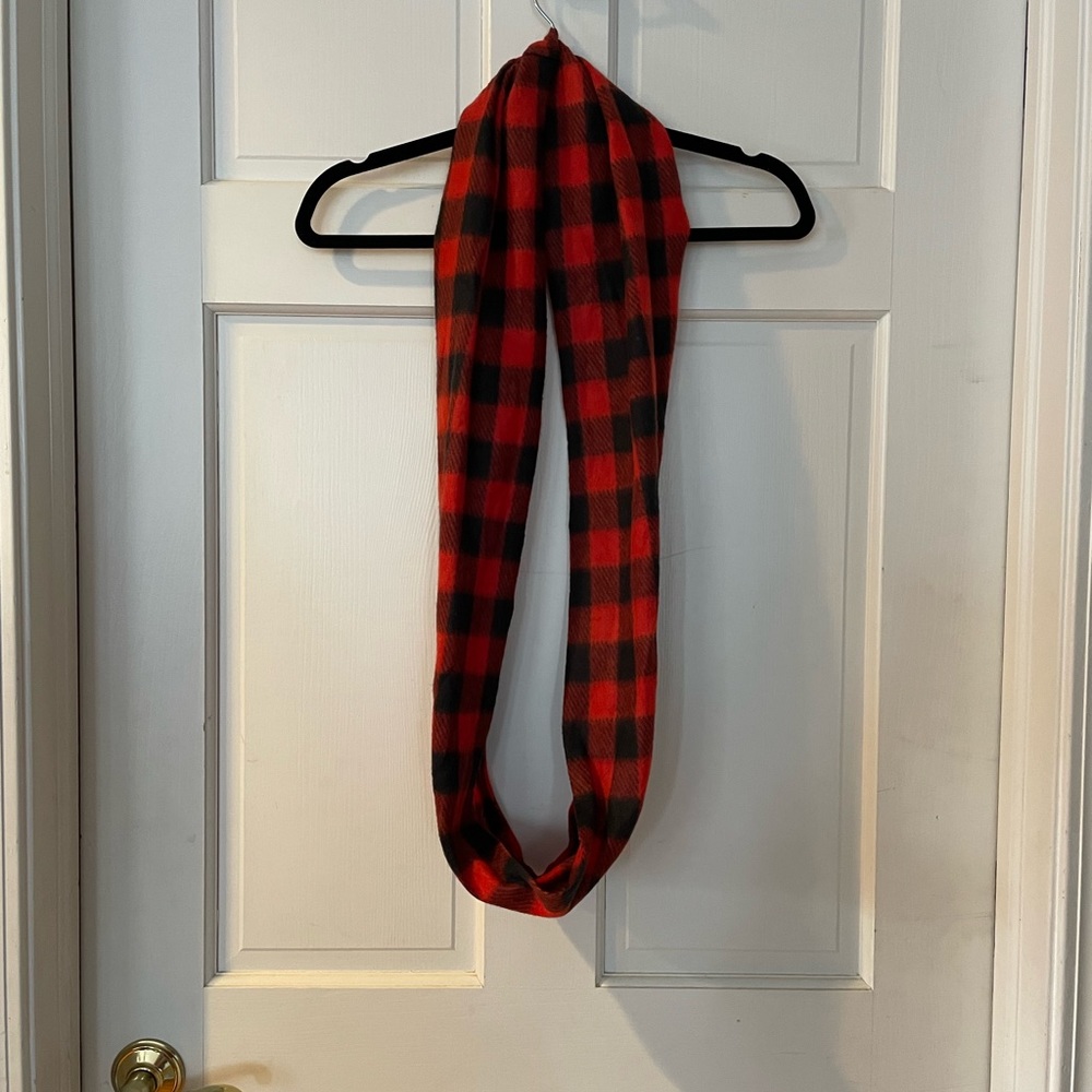 Red and Black Buffalo Plaid Infinity Scarf